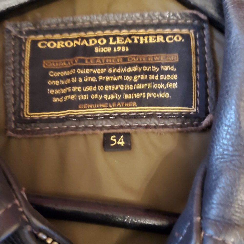 Dark Brown Coronado concealed carry leather jacket size 54
